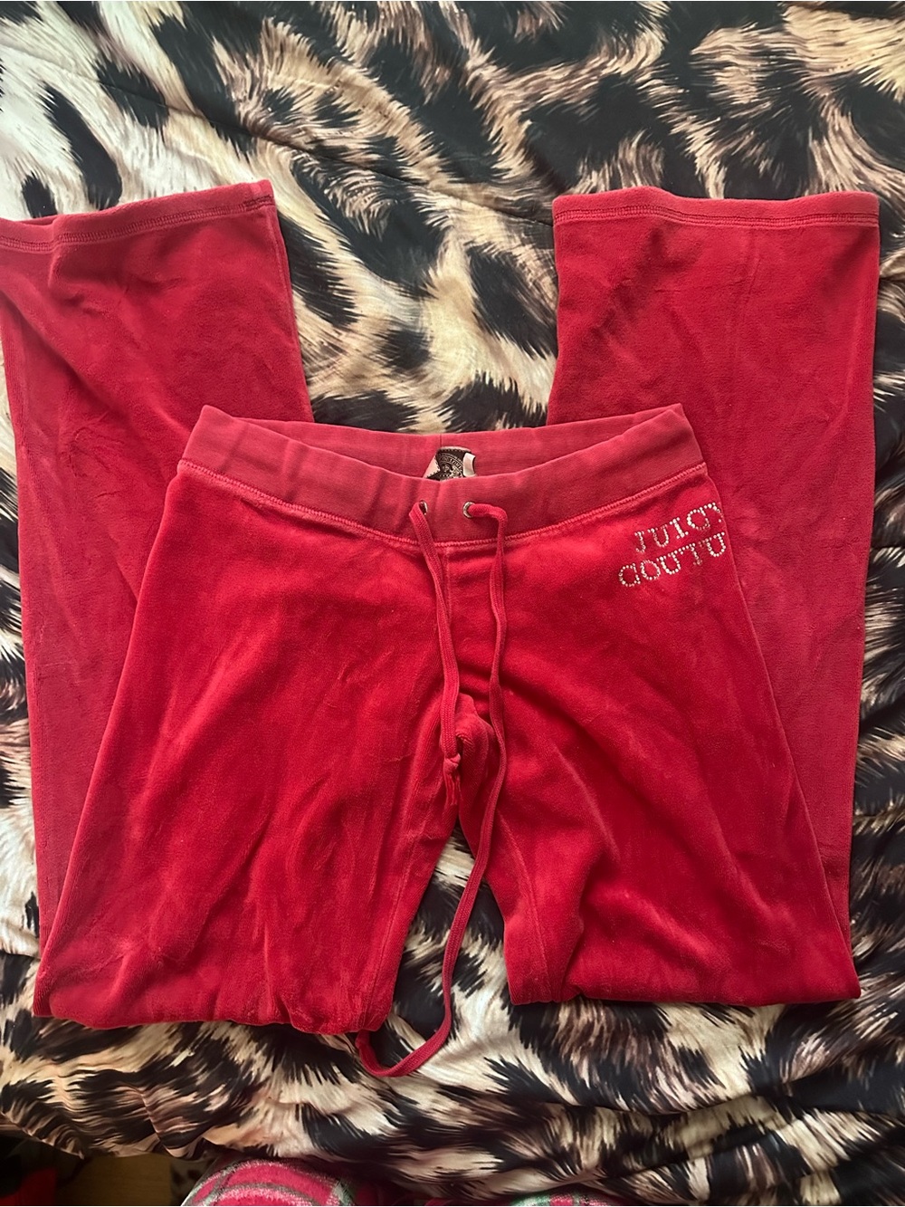 juicy couture red velour pants